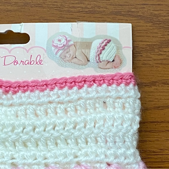 Diaper Cover size 0 6 months New NWT baby Girls boutique Pink white Crocheted - Picture 4 of 12